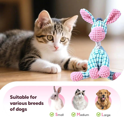 Linen Dog Toys, Durable Toy with Squeaker for Small Medium Large Dogs, Chew Resistant Animal Shaped Plush Toys Warm-Hearted Companion Anxiety Relief (Monkey) Monkey