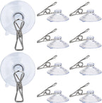 24Pcs Suction Cup Clips for Windows 2" Suction Clips Clear Suction Cup Clamp Holder Suction Cup with Spring Clamps Sucker clamp Clip Window Swivel Clip with Suction Cup