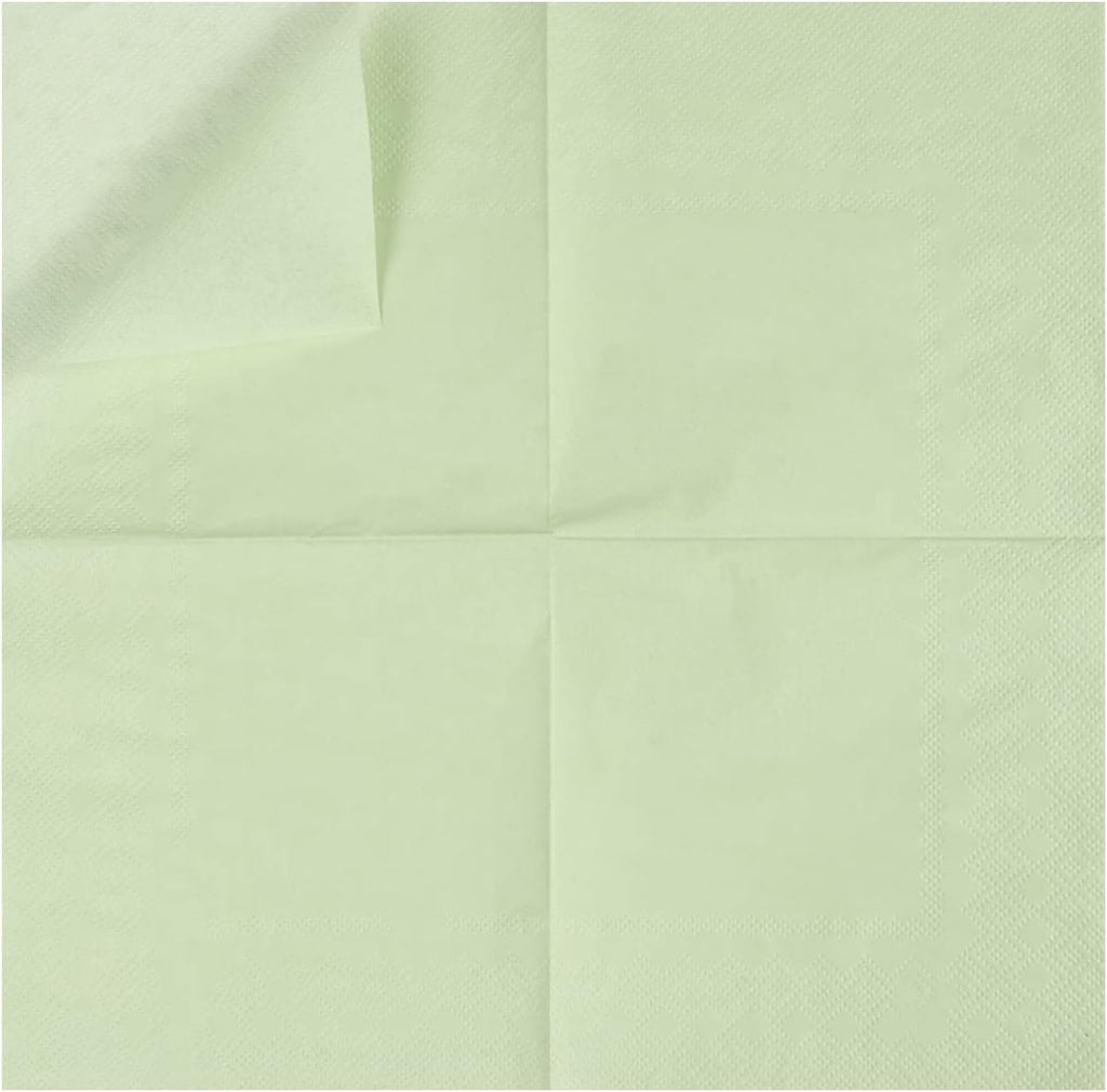 100 Pack Cocktail Napkin 2-Ply Dessert Napkins Folded 5 x 5 Inches Disposable Napkins for Dinner Wedding Birthday Party Bridal Anniversary Recepti Event (100, Sage-Green)