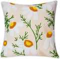Embroidered Throw Pillow Covers, Soft Pillow Cases Couch Pillow Covers with Zipper, Decorative Cushi Covers for Sofa Living Room Couch Bed,18x18 inch (Daisy)