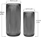 Flower Vase 7.6 Inch Grey Thickened Glass Vase for Lego Flowers,Bookshelf,Dinner Table,Office Desktop,Meeting Room,Bathroom,Countertop,Home Christmas Day Decorati