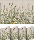 Wildflower Vinyl Placemats Set of 4, Washable Non-Slip Plastic PVC Table Mats for Spring Party Kitchen Dining Decor, 12x18 Inch