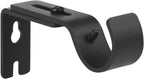 Heavy Duty Adjustable Curtain Rod Brackets and Holders - For 1 1/8 Inch & 1 1/4 Inch Rod, 2 PCS Black