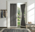 Blackout Door Window Curtains, Dual Rod Pocket Grey Drape for Front Glass French Door, Privacy Thermal Insulated Room Darkening Curtain for Sidelight Window, W 25 x L 72 inch, 1 Panel