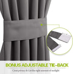 Blackout Door Window Curtains, Dual Rod Pocket Grey Drape for Front Glass French Door, Privacy Thermal Insulated Room Darkening Curtain for Sidelight Window, W 25 x L 72 inch, 1 Panel