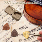 Wood Guitar Picks with Guitar Pick Box, Personalized Guitar Picks Holder, Guitar Pick Case Storage for Boyfriend Coworker Son Husband, Guitar and Bass Accessories(1Guitar Pick Holder & 3 Guitar Picks)