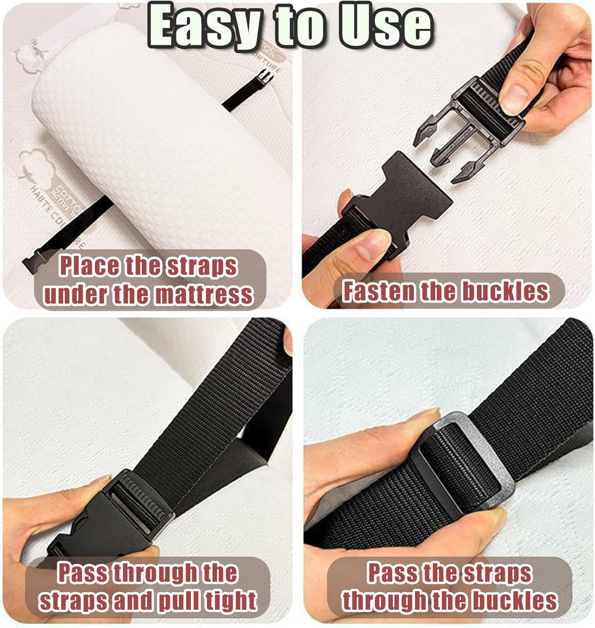 2 Pack Heavy Duty Adjustable Nylon Tie Down Straps with Quick-Release Buckles Yoga Mat Straps for Camping Gear Moving Luggage Mattress & Outdoor Equipment Multi-Purpose Securing Strap (Black-2Pcs)