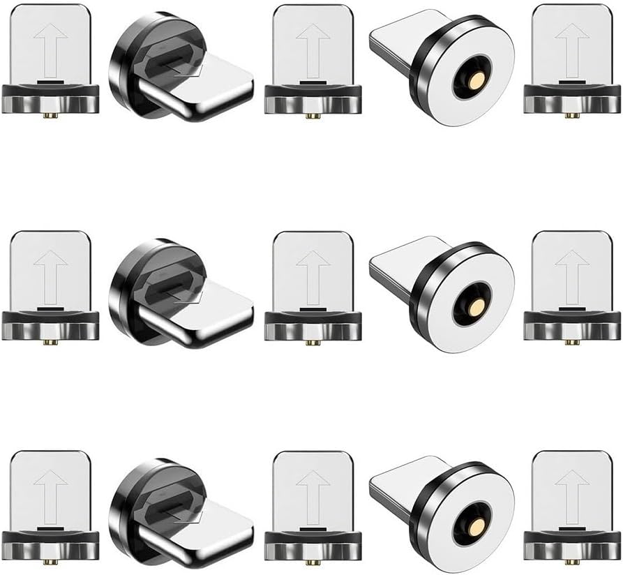 Magnetic Charging Tips lPhone 15pcs,1Pin 360° Rotate Connector Adapters for iOS-Lightlng Ports Series,Just Plugs to Charging/Water-dustproof/antioxidant Without Cord&Non-Data