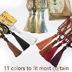 Curtain Tiebacks Hand-Woven Holdbacks Home Decorative Tassels Tiebacks (Gold, 2 Pack)