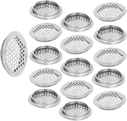 20pcs Soffit Vents 2.08" Mounting Dia Stainless Steel Round Air Vent Louver for Cabinet Bathroom Office Kitchen Ventilation
