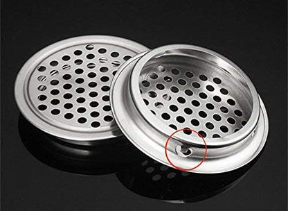 20pcs Soffit Vents 2.08" Mounting Dia Stainless Steel Round Air Vent Louver for Cabinet Bathroom Office Kitchen Ventilation