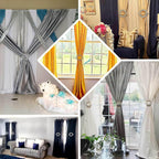 Efavormart 2 Pack | 7" Gold Barrette Style Acrylic Crystal Curtain Tie Backs, Round Backdrop Drapery Brooch Holdbacks
