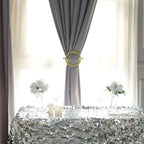 Efavormart 2 Pack | 7" Gold Barrette Style Acrylic Crystal Curtain Tie Backs, Round Backdrop Drapery Brooch Holdbacks
