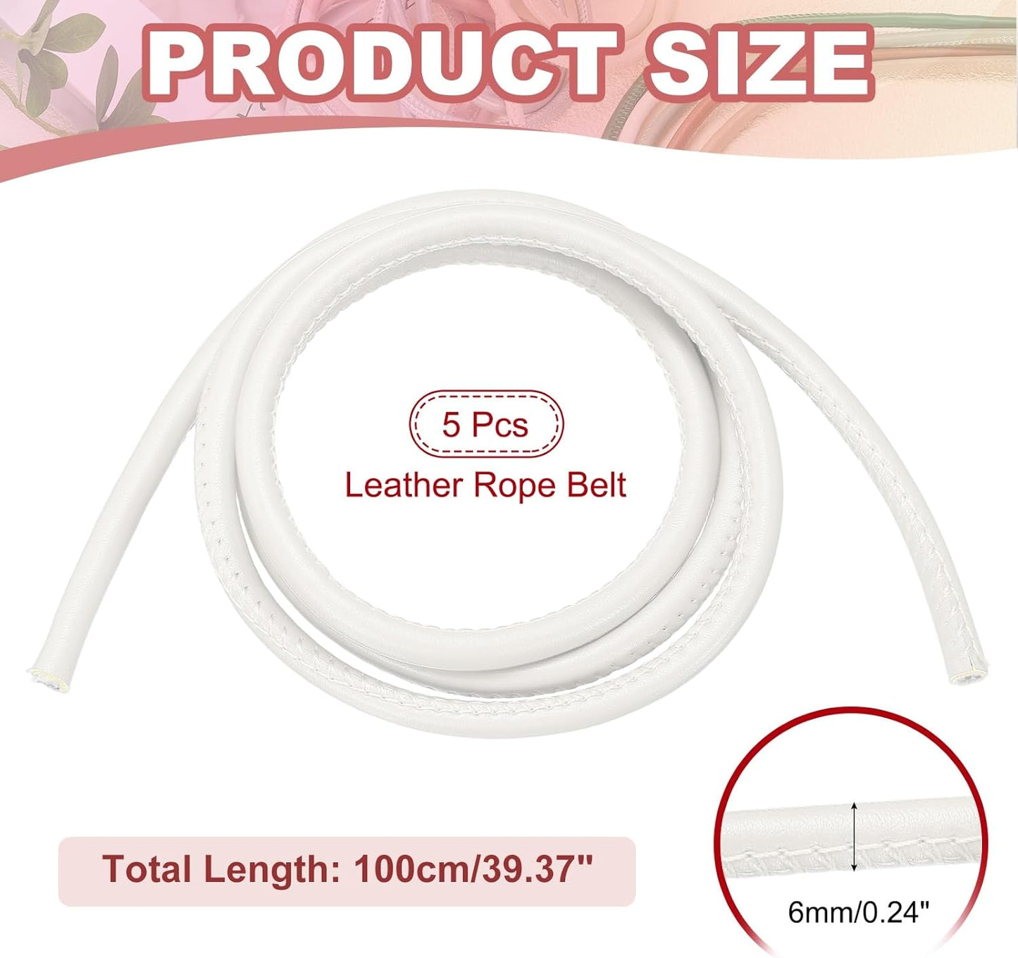 PU Leather Cord String Rope for DIY Women Tie Waist Strap Waist Belt Dress Bag Strap Replacement