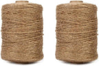 1000 Feet Natural Jute Twine, 2mm Twine String for Arts and Crafts, Gardening, Gift Wrapping, Packaging, Festive Decorations (2PCS x 500 Feet)
