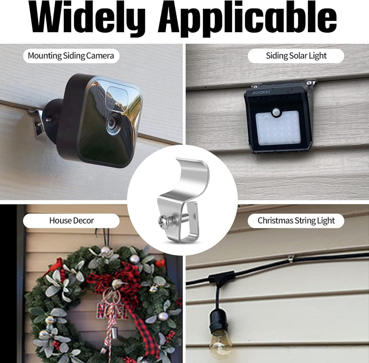 Vinyl Siding Clips,20-Pack No-Hole Outdoor Camera Mount,Vinyl Siding Hanger for Blink, Arlo, Ring, No-Damage, No Drilling, Weatherproof-304 Stainless Steel Home Siding Hooks - New Upgrade