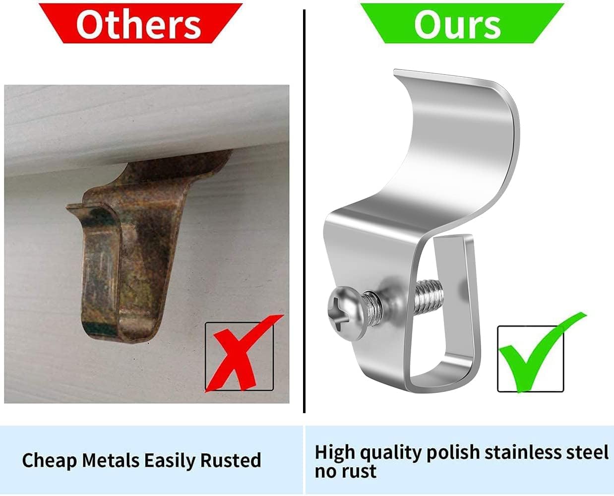 Vinyl Siding Clips,20-Pack No-Hole Outdoor Camera Mount,Vinyl Siding Hanger for Blink, Arlo, Ring, No-Damage, No Drilling, Weatherproof-304 Stainless Steel Home Siding Hooks - New Upgrade