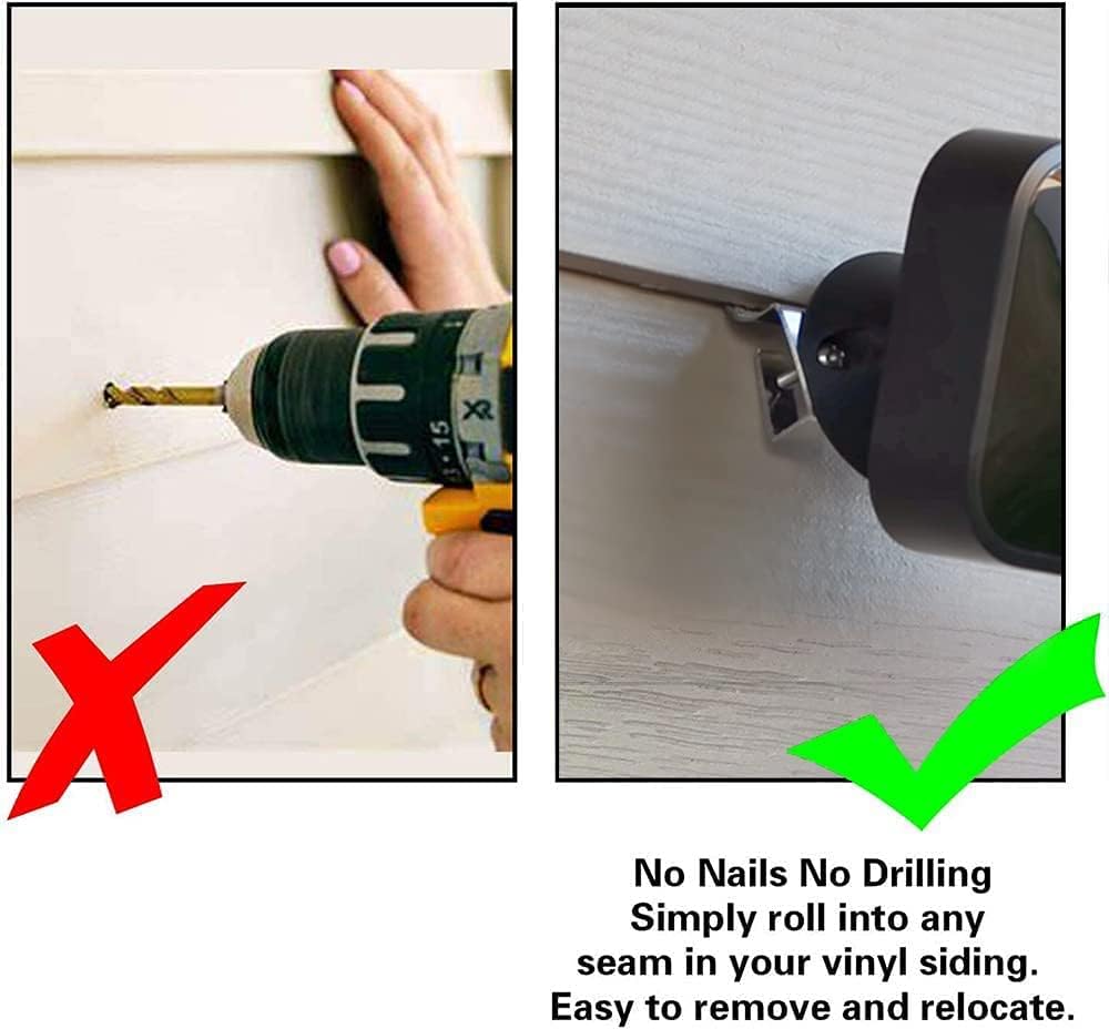 Vinyl Siding Clips,20-Pack No-Hole Outdoor Camera Mount,Vinyl Siding Hanger for Blink, Arlo, Ring, No-Damage, No Drilling, Weatherproof-304 Stainless Steel Home Siding Hooks - New Upgrade