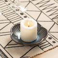 Ceramic Pillar Candle Holder, Candle Tray for Incense, Palo Santo Holder, Tealight Candle Holder, Candle Stand for Home Decoration Display, Halloween Christmas Wedding Parties, 1 Pack (Blue)