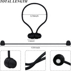 Black Magnetic Curtain Tiebacks - 4pcs Decorative Curtain Tie Backs, No Drill Closure Drapery Tiebacks Holdbacks, Boho Drapes Straps Ropes for Bedroom, Bathroom, Farmhouse Decor