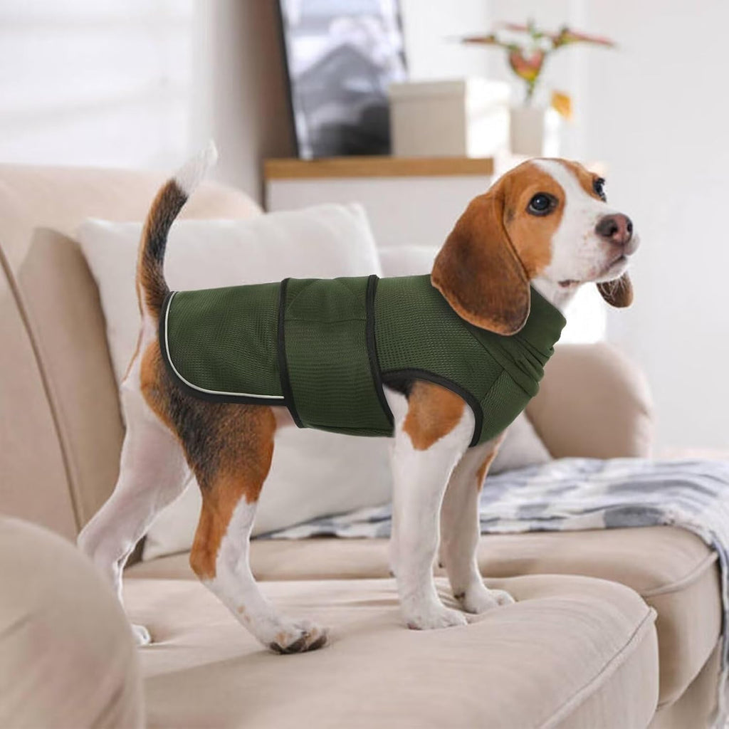 Winter Dog Coat - Soft Adjustable Bodywarmer - Warm - Size M - Military Green
