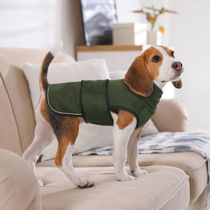 Winter Dog Coat - Soft Adjustable Bodywarmer - Warm - Size M - Military Green