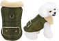 Winter Dog Jacket Warm Military Green Size L - Cold Weather Pet Coat for Dogs