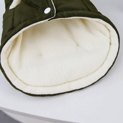 Winter Dog Coat Warm Padded Military Green XXL Size Dog Jacket for Cold Weather