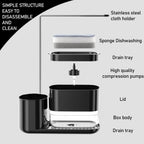Kitchen Storage Rack with Sink Organizer and Dishcloth Holder - Black