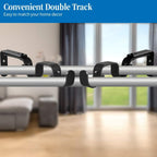 Heavy Duty Curtain Rod Brackets - Adjustable Double Rod Holders, 1 Inch (4 PCS, Black)