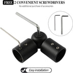 Adjustable 1 Inch Curtain Rod Brackets, Black Iron Wall Mounts, 2 Pack