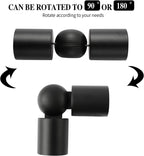 Adjustable 1 Inch Curtain Rod Brackets, Black Iron Wall Mounts, 2 Pack