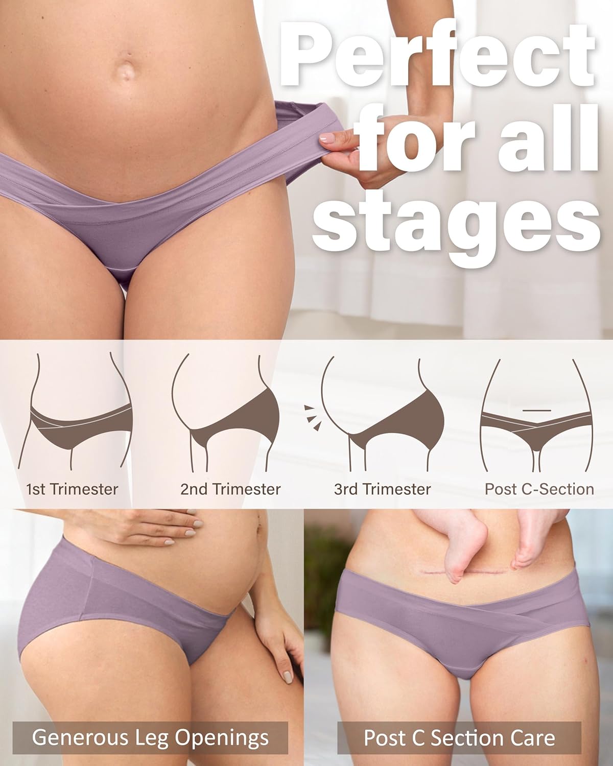 Cotton Maternity Underwear Under Bump Women Pregnancy Bikini Panties