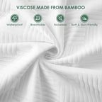 Queen Size 100% Waterproof Mattress Protector, Mattress Pad Cover Fitted 8"-21" Deep Pocket, 3D Air Fabric Soft Breathable Cooling Bed Mattress Cover Noiseless Washable, White-Fence
