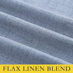 Stone Blue Vintage Linen 100% Blackout Curtains for Living Room,Thermal Insulated Curtains 63" Long,Noise Reducing Window Treatment Drapes for Hall Room,52" Wide Per Panel,Set of 2