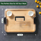 Charcuterie Boards with Lid, Bamboo Cheese Board Set with Locking Lid with Handle, Charcuterie Board Accessories - House Warming Gifts New Home, Bridal Shower Gifts, Wedding Gifts