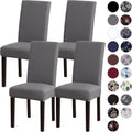 Dining Chair Covers,Kitchen Cover,Parsons Slipcover,Spandex Protectors for Room Stretch Chairs Cover Set of 4 -Gray