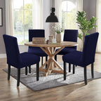 Dining Chair Covers,Kitchen Chair Cover,Parsons Chair Slipcover,Spandex Chair Protectors for Dining Room Stretch Chairs Cover Set of 4 -Navy Blue