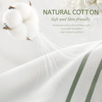 Sage Green Shower Curtain Cotton Boho Striped Shower Curtains for Bathroom with Tassel 72 X 72
