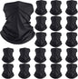Neck Gaiter Mask Windproof Scarf UV Protection Balaclava Bandanas Breathable Outdoor for Men Women(20 Pieces,Black)