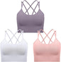3 Pcs Strappy Sports Bras for Women Crisscross for Yoga Running Support Yoga Bra Padded Workout Bras