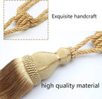 2 Pack Tassel Curtain Tiebacks Holdback Large Handmade Drapery Tie-Backs Rope Home Office Hotel Elegant Decorative (Gold)