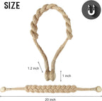 Jute Curtain Tiebacks Magnetic Woven Curtain Holdback Drapery Tie-Back (Jute-2Pack)
