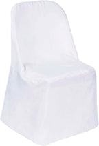 Efavormart 10 PCS White Linen Polyester Folding Chair Cover Dinning Chair Slipcover for Wedding Party Event Banquet Catering