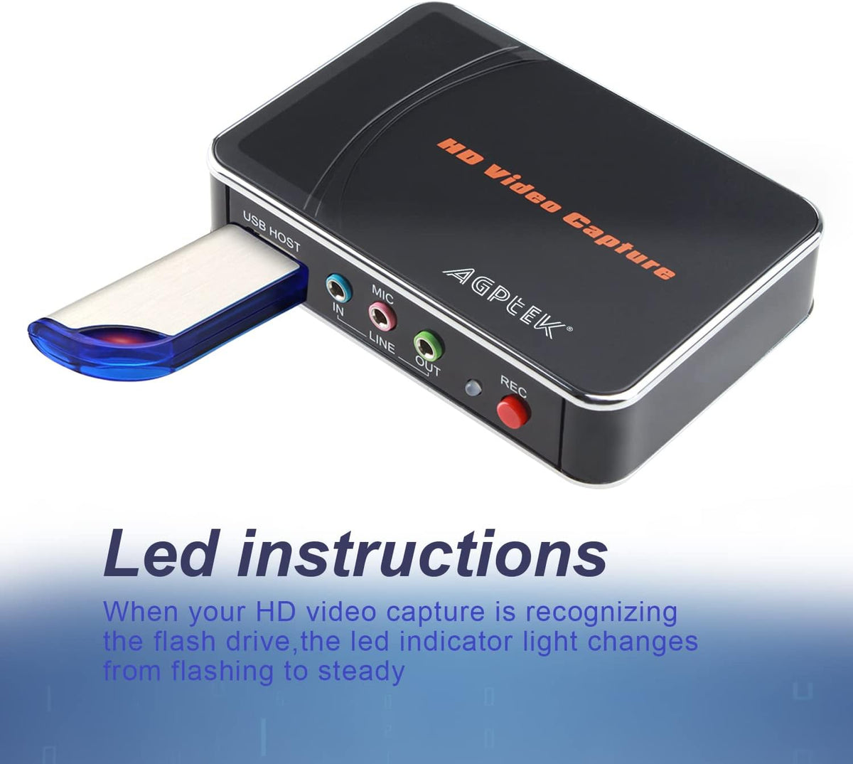 32GB FAT32 Format USB 2.0 Flash Drives, USB Memory Stick for Game Capture Card/Cassette Player/Computer/Laptop/External Data Storage with Indicative Light