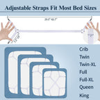 8+2 Pieces Bed Sheet Holder Straps Bed Sheet Fasteners Suspenders Holder Straps Adjustable Crisscross Elastic Band Fitted Sheets Corner Straps Grippers Clip, White
