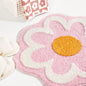 Cute Pink Flower Bath Mat, Machine Washable Bath Rug, Ultra Soft and Fluffy Bathroom Mat, Small Round Non-Slip Water Absorbent Bath Mats for Bathroom Floor, Shower Room and Bathtub