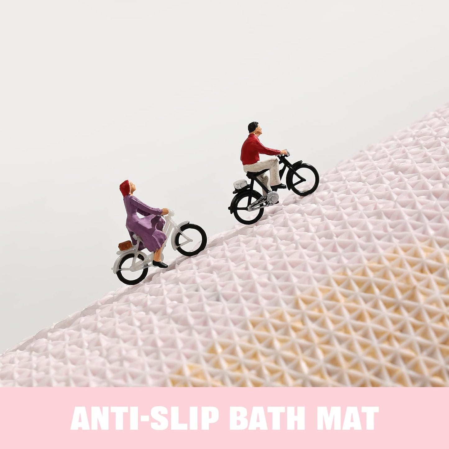 Cute Pink Flower Bath Mat, Machine Washable Bath Rug, Ultra Soft and Fluffy Bathroom Mat, Small Round Non-Slip Water Absorbent Bath Mats for Bathroom Floor, Shower Room and Bathtub