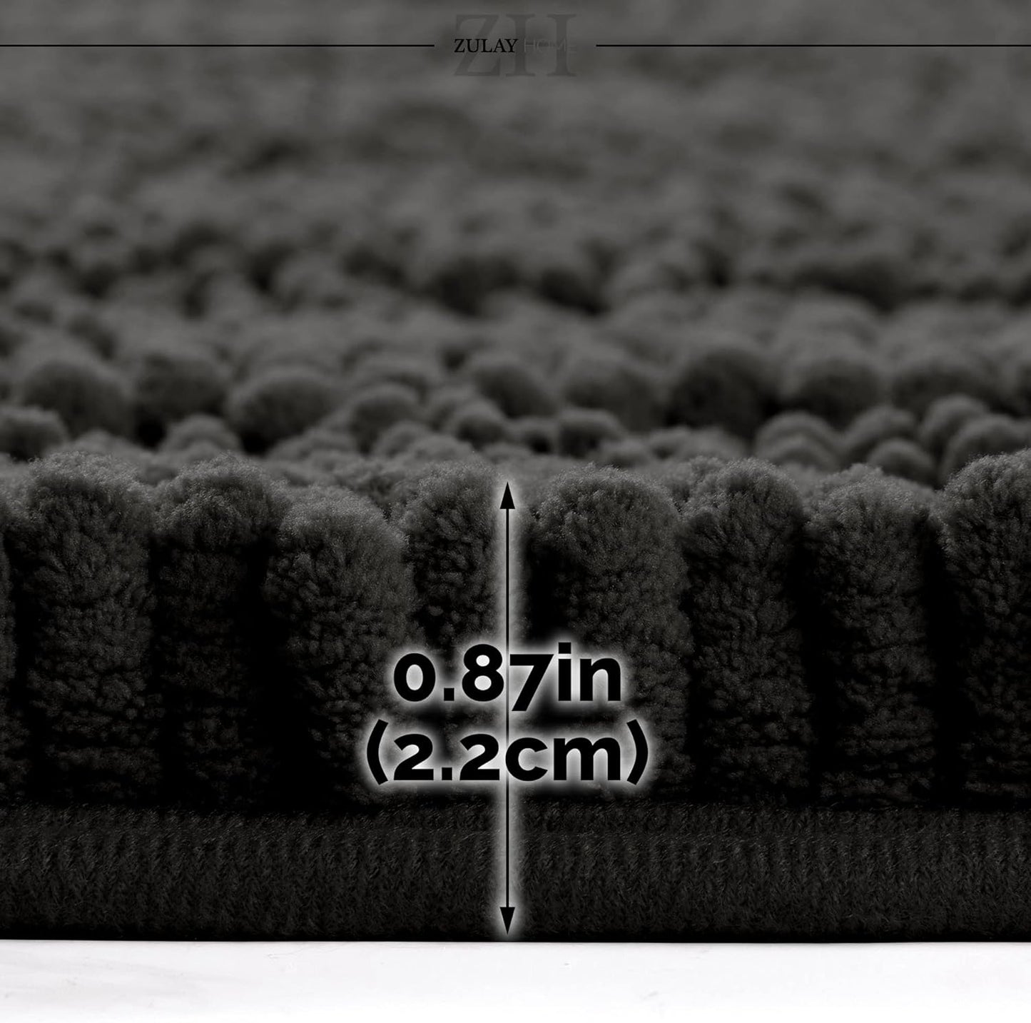 Soft Shaggy Bathroom Rug - Ultra Absorbent Bath Mat - Microfiber Thick Bath Rug for Bathroom, Under The Sink, Bedroom, Shower (Black, 20"x30")