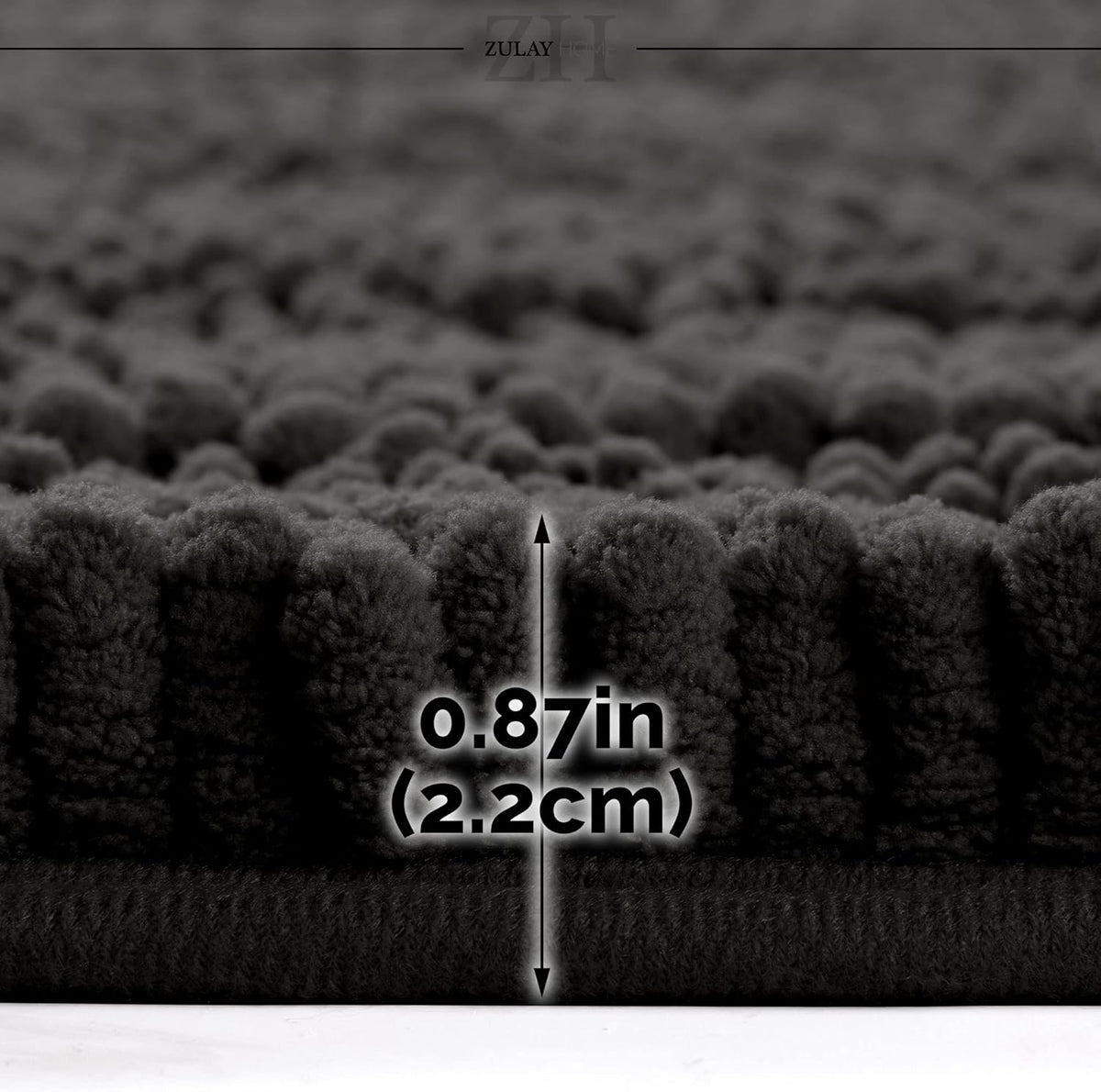 Soft Shaggy Bathroom Rug - Ultra Absorbent Bath Mat - Microfiber Thick Bath Rug for Bathroom, Under The Sink, Bedroom, Shower (Black, 20"x30")